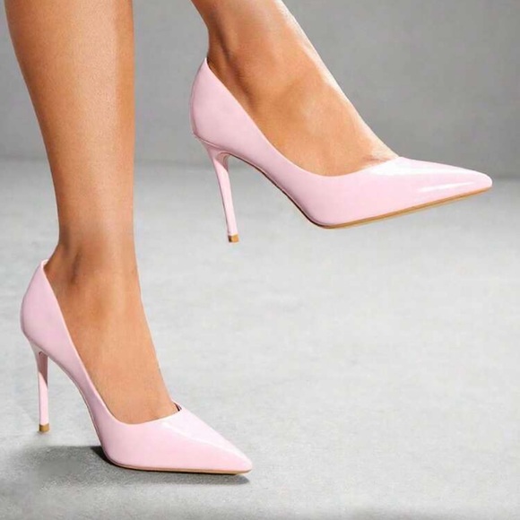 Chic Light Pink Stiletto Heels - Picture 2 of 2